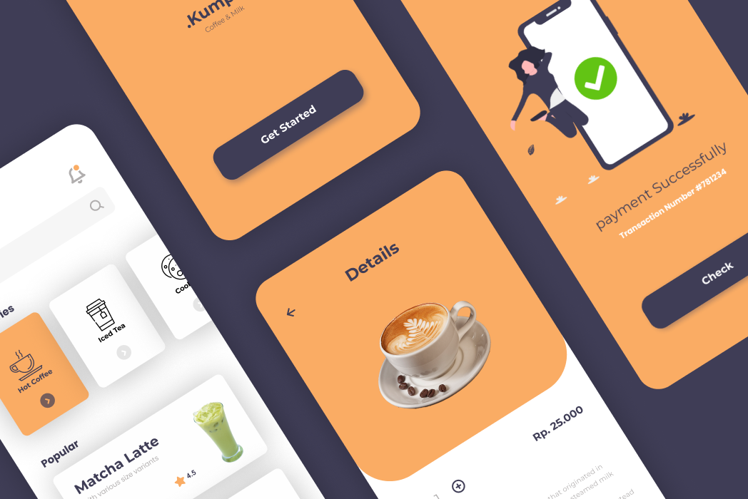 Hasil karya Coffe Shop UI Design belajar di BuildWithAngga