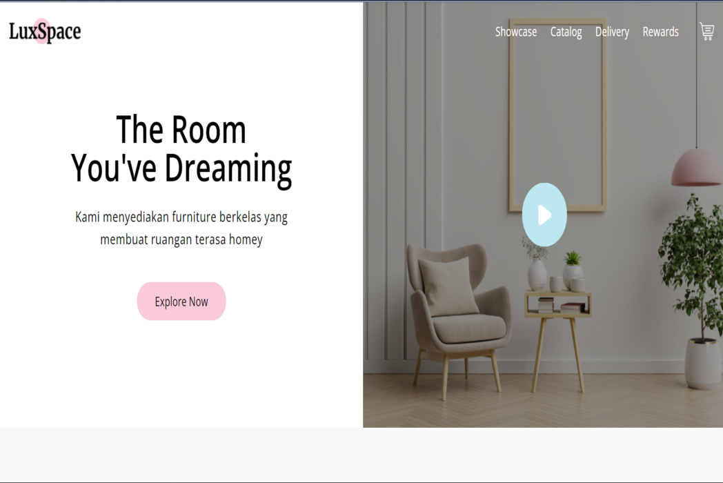 Hasil karya projek Luxspace Furniture belajar design dan code di BuildWithAngga