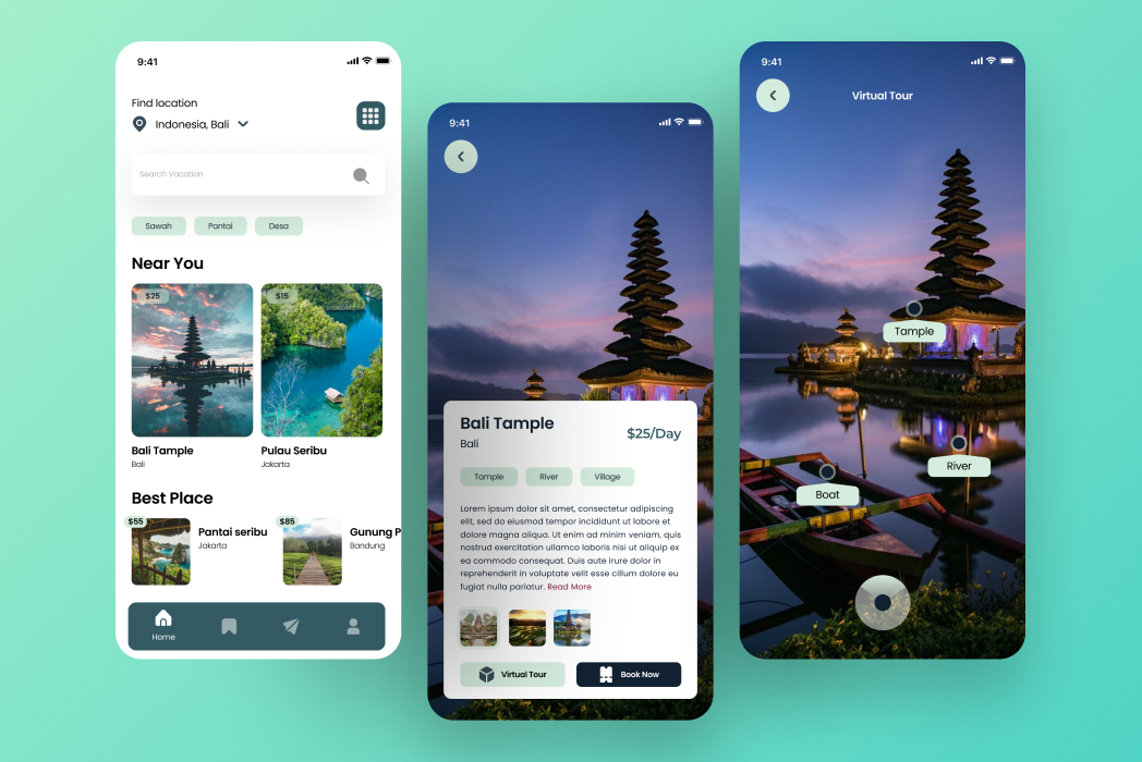 Hasil karya Virtual tour app di BuildWithAngga