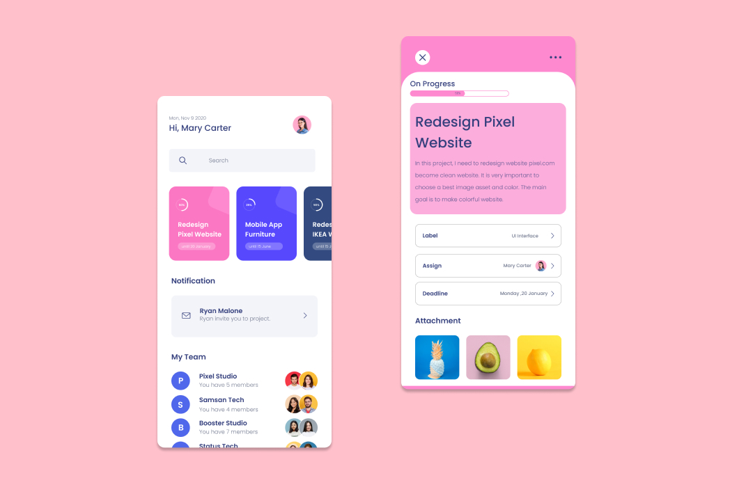 Hasil karya Project UI/UX: Gestalt Principle di BuildWithAngga