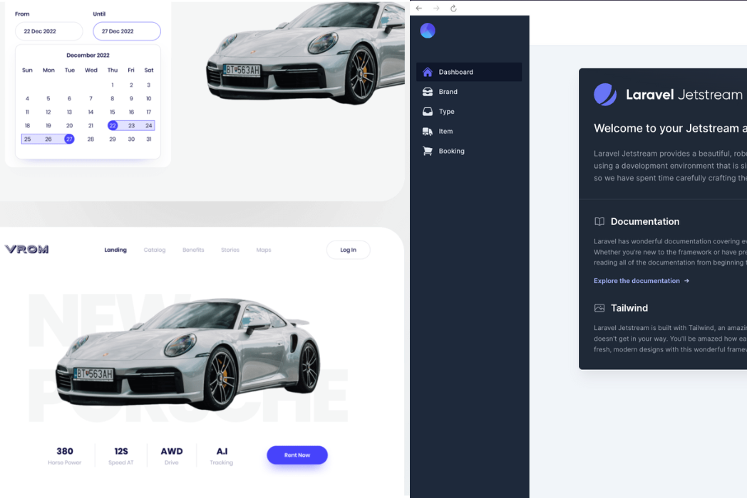 Hasil karya Website Sewa Mobil di BuildWithAngga