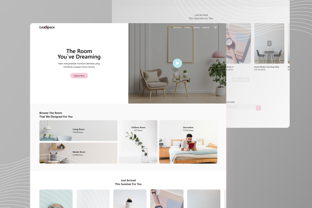 Hasil karya Luxspace React belajar di BuildWithAngga