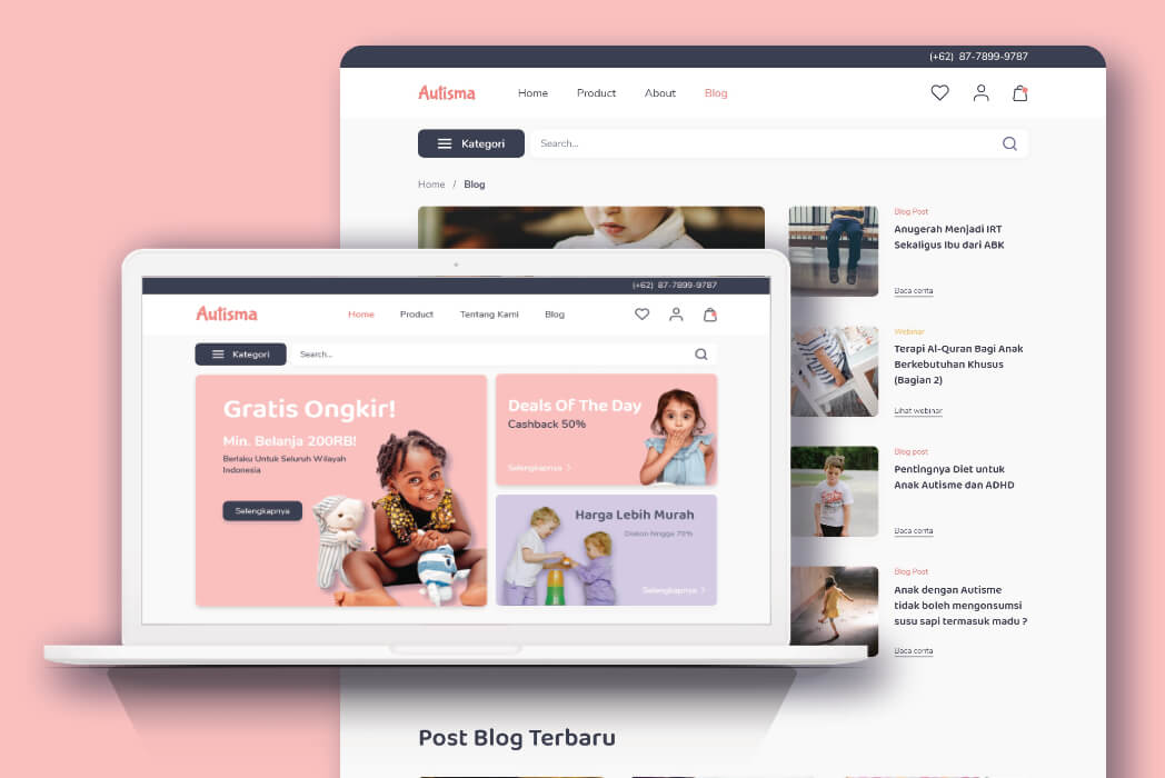 Hasil karya Autisma (E-commerce non-profit pertama khusus penyandang autis) di BuildWithAngga