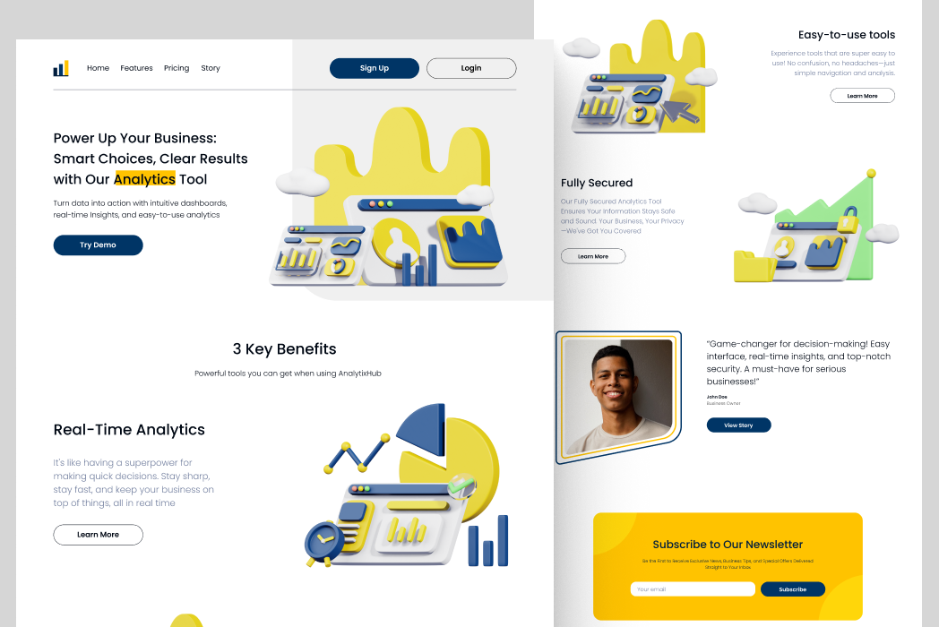 Hasil karya 3D Landing Page di BuildWithAngga