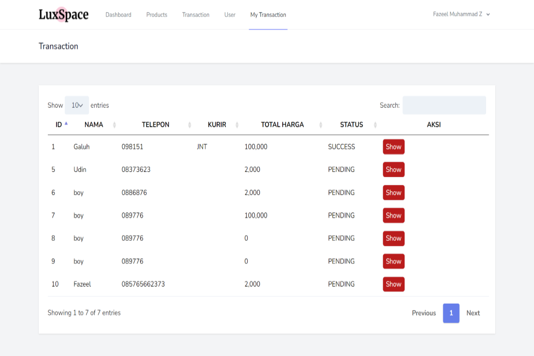 Hasil karya Web Furniture di BuildWithAngga