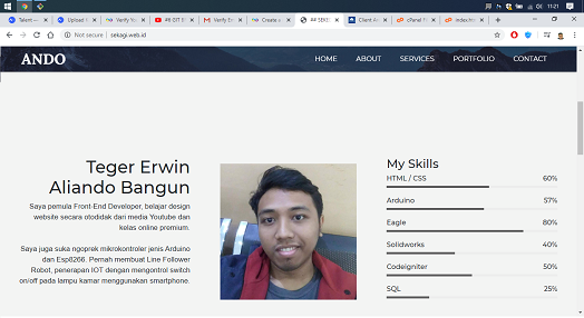 Hasil karya projek portofolio belajar design dan code di BuildWithAngga