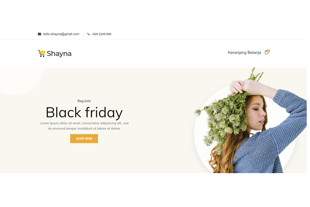 Hasil karya Vue Online Store di BuildWithAngga