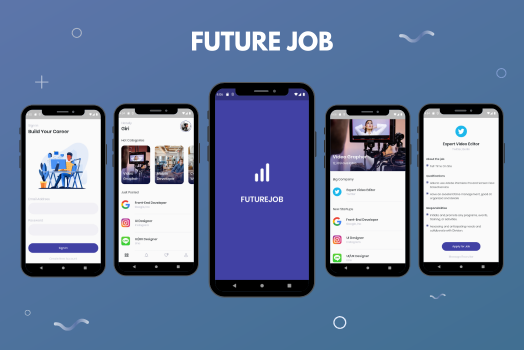 Hasil karya projek FutureJob: Find your Job! belajar design dan code di BuildWithAngga