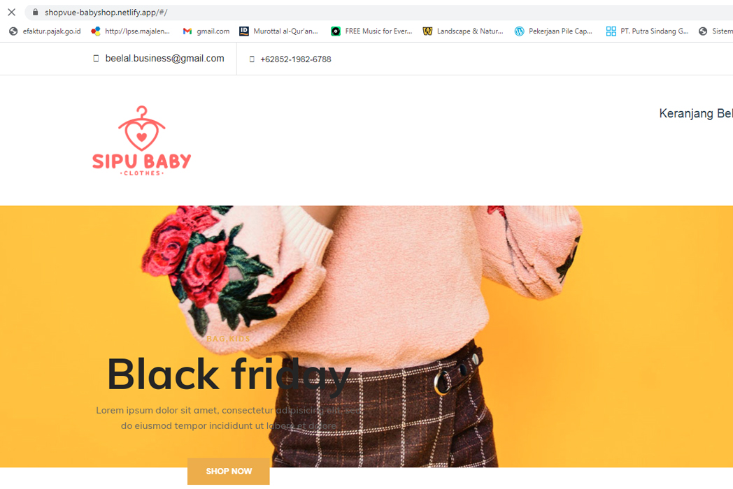Hasil karya Web Shop with Laravel as Backend x Vue.Js as Front end di BuildWithAngga