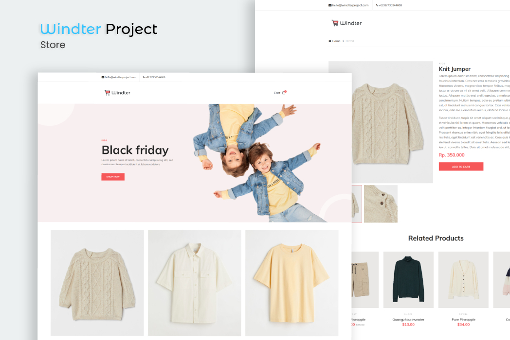 Hasil karya Website Store - Windter Project belajar di BuildWithAngga