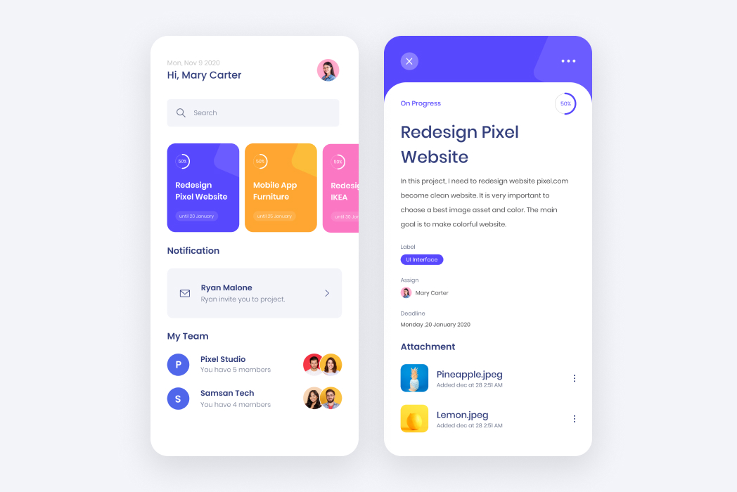 Hasil karya UI/UX Task Management di BuildWithAngga