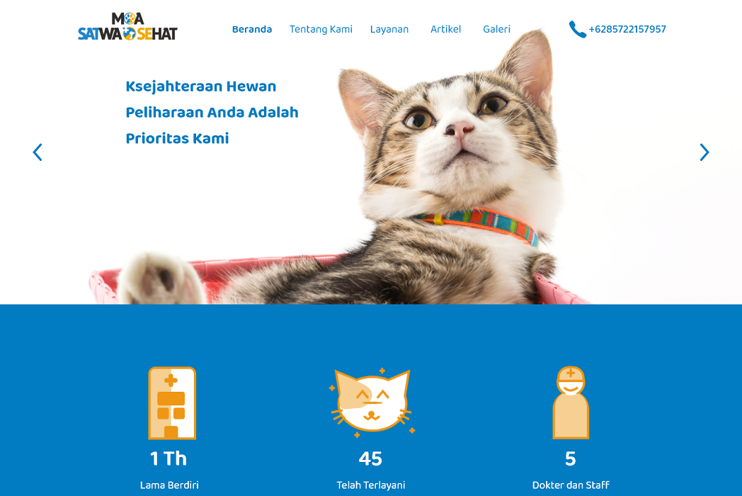 Hasil karya Website Profil Moa Satwa Sehat di BuildWithAngga