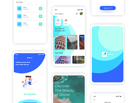 Hasil karya projek Tiketku belajar design dan code di BuildWithAngga