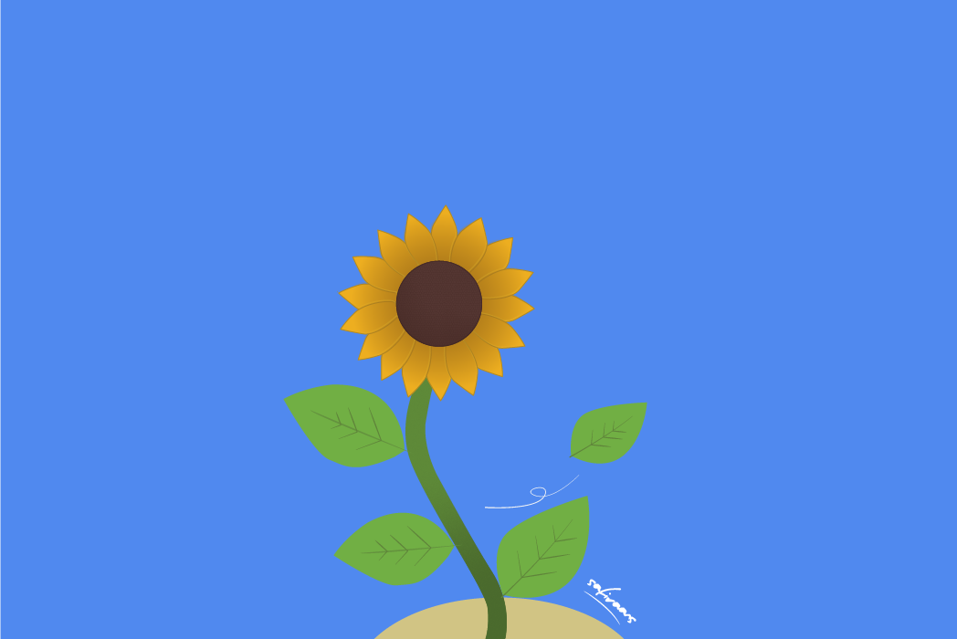 Hasil karya Flower in a Windy Day di BuildWithAngga