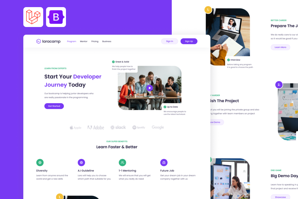 Hasil karya projek Laravel Bootcamp belajar design dan code di BuildWithAngga