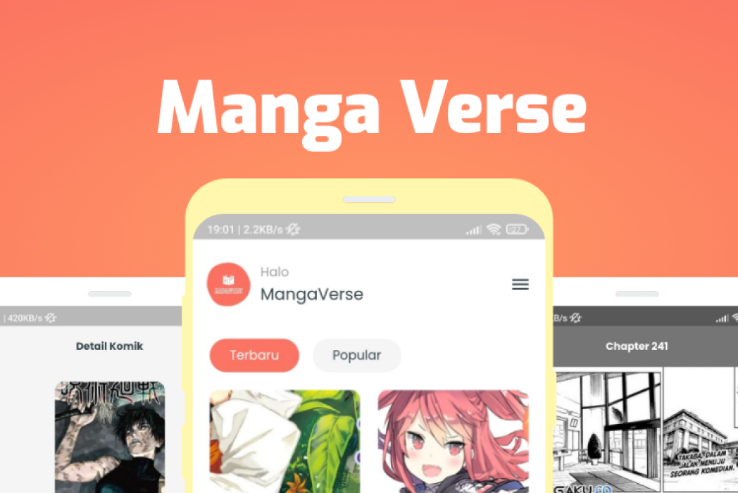 Hasil karya projek Manga Verse belajar design dan code di BuildWithAngga