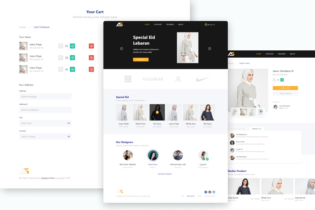 Hasil karya Fullstack Web Designer - Membangun website E-Commerce / Toko Online di BuildWithAngga