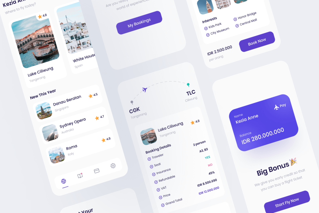 Hasil karya projek Airplane belajar design dan code di BuildWithAngga