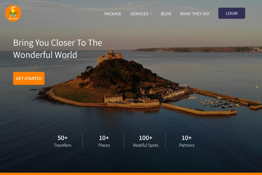 Hasil karya Let&#39;s Travel - Web App di BuildWithAngga