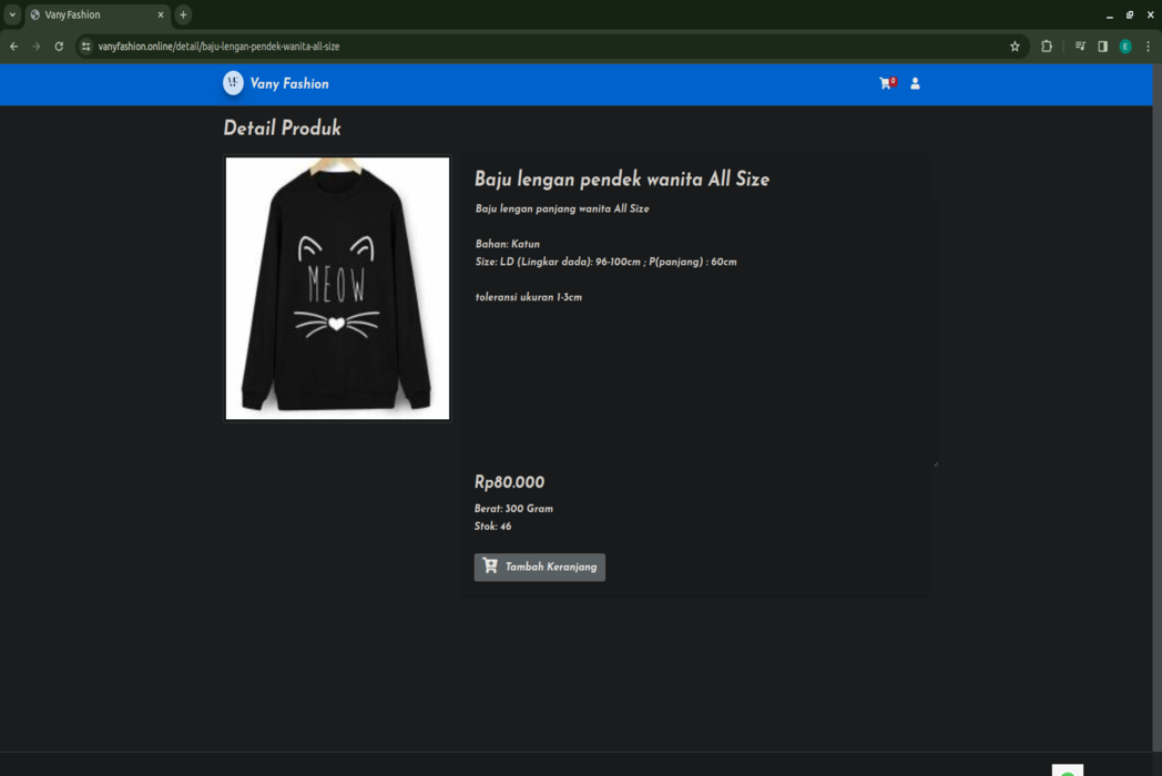 Hasil karya E-commerce Laravel di BuildWithAngga