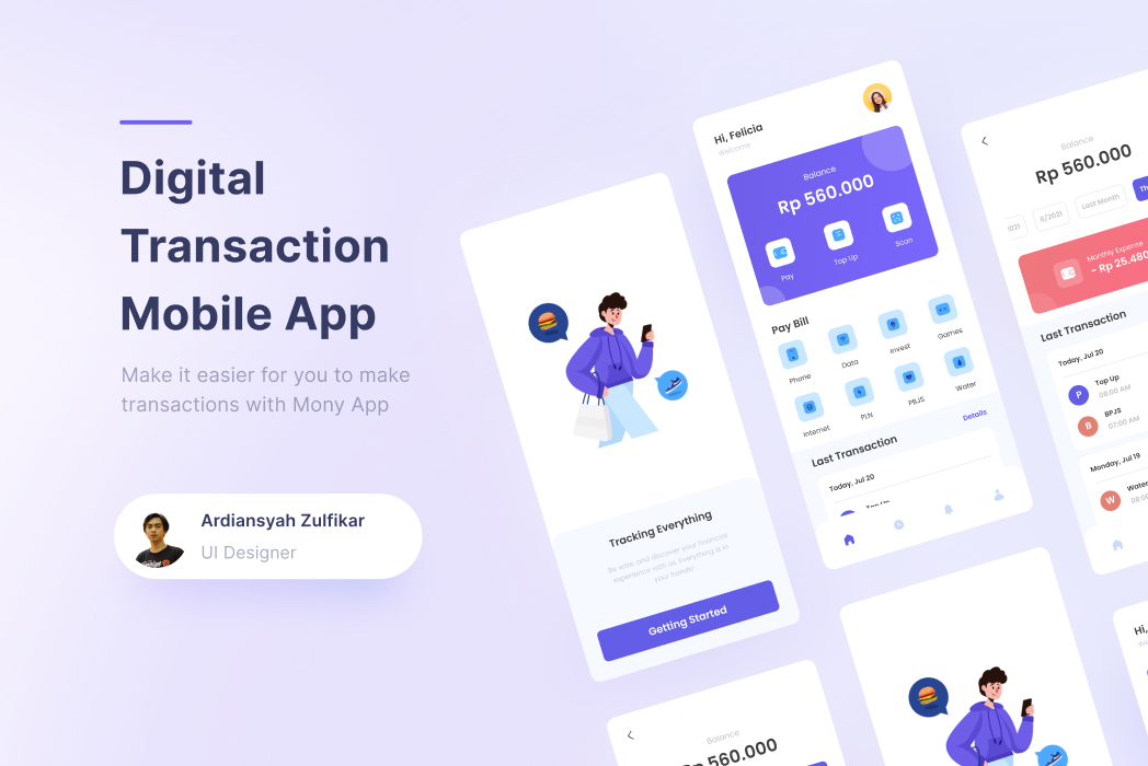 Hasil karya Digital Transaction Mobile App di BuildWithAngga
