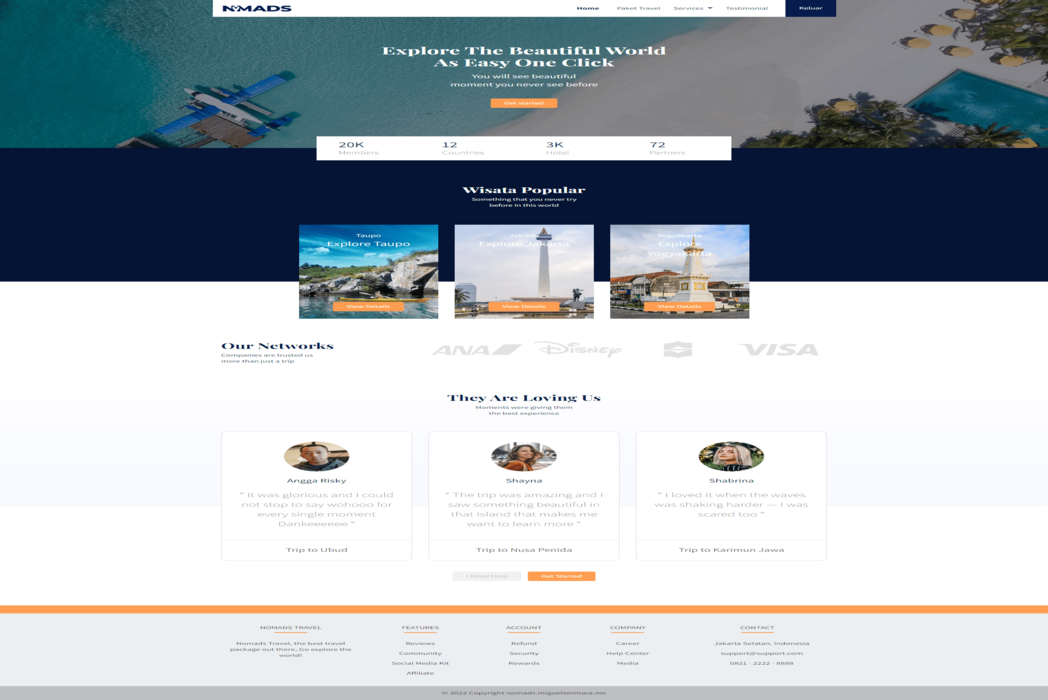 Hasil karya Nomads - Full-Stack Web Developer di BuildWithAngga