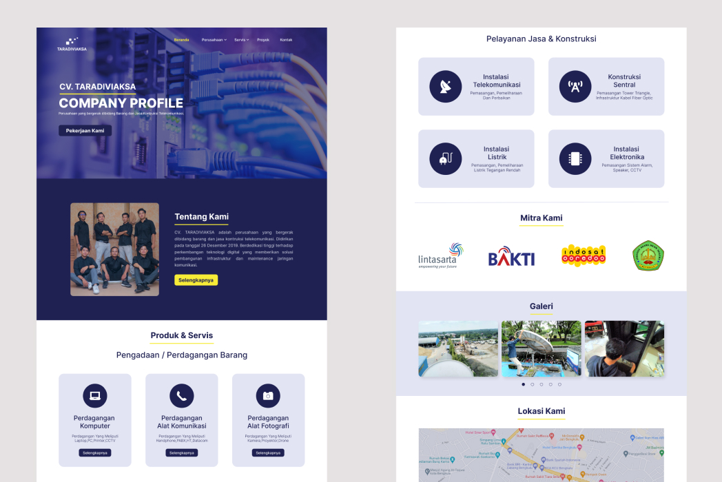 Hasil karya projek Website Company Profile belajar design dan code di BuildWithAngga