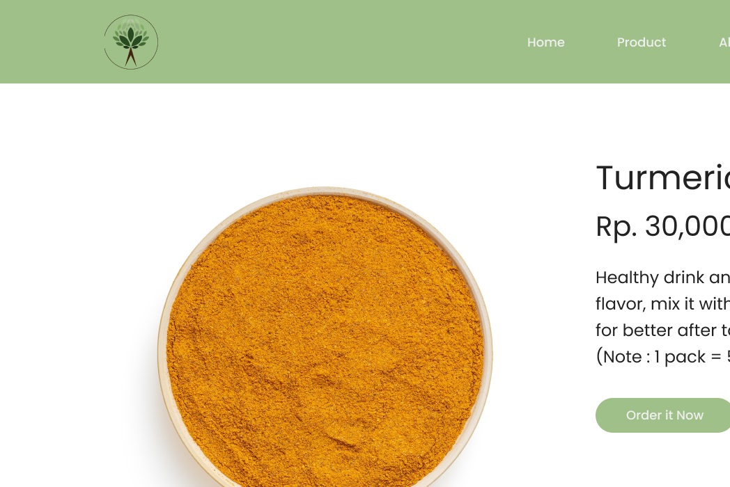 Hasil karya Spice exporter website project di BuildWithAngga