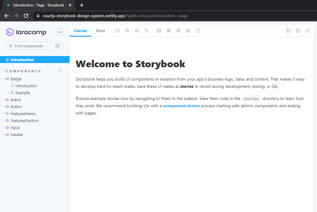 Hasil karya Design System with React JS & Storybook di BuildWithAngga