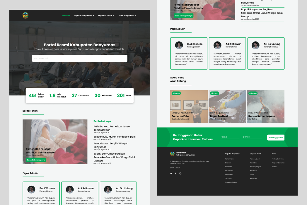 Hasil karya Redesign Website Pemkab Banyumas di BuildWithAngga