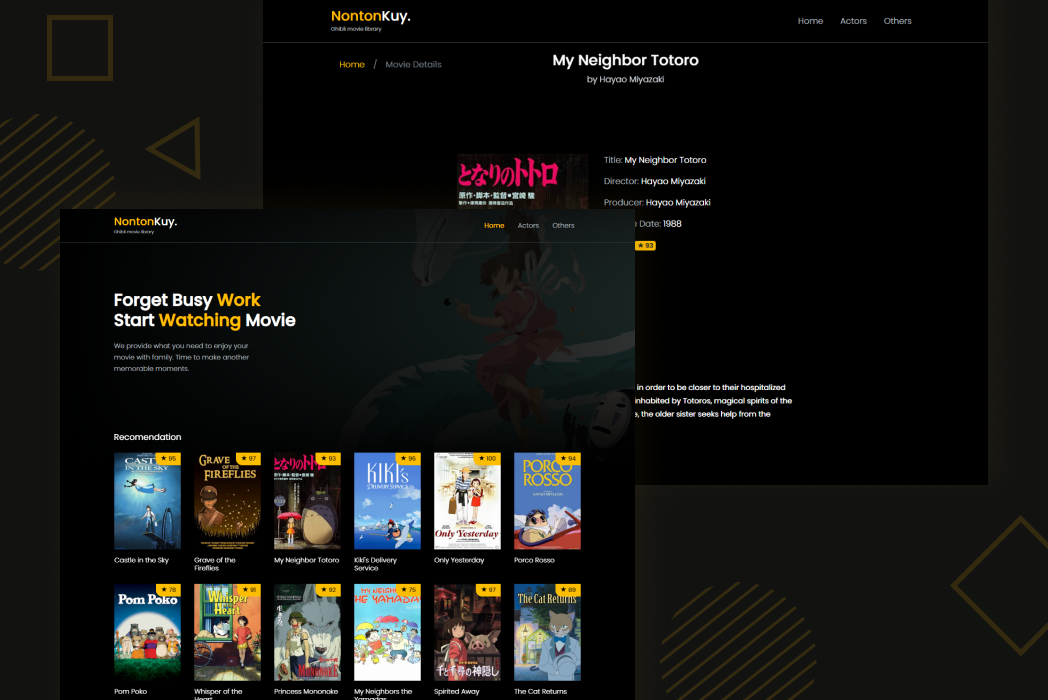 Hasil karya Nontonkuy Ghibli Movie Library di BuildWithAngga