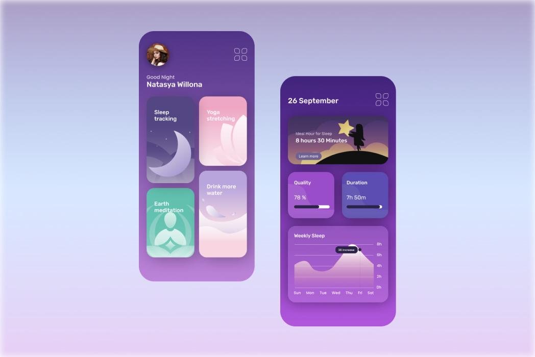 Hasil karya Sleep Tracker App Design di BuildWithAngga