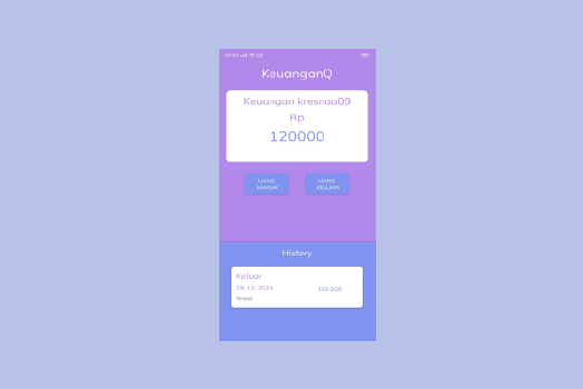 Hasil karya projek KeuanganQ belajar design dan code di BuildWithAngga