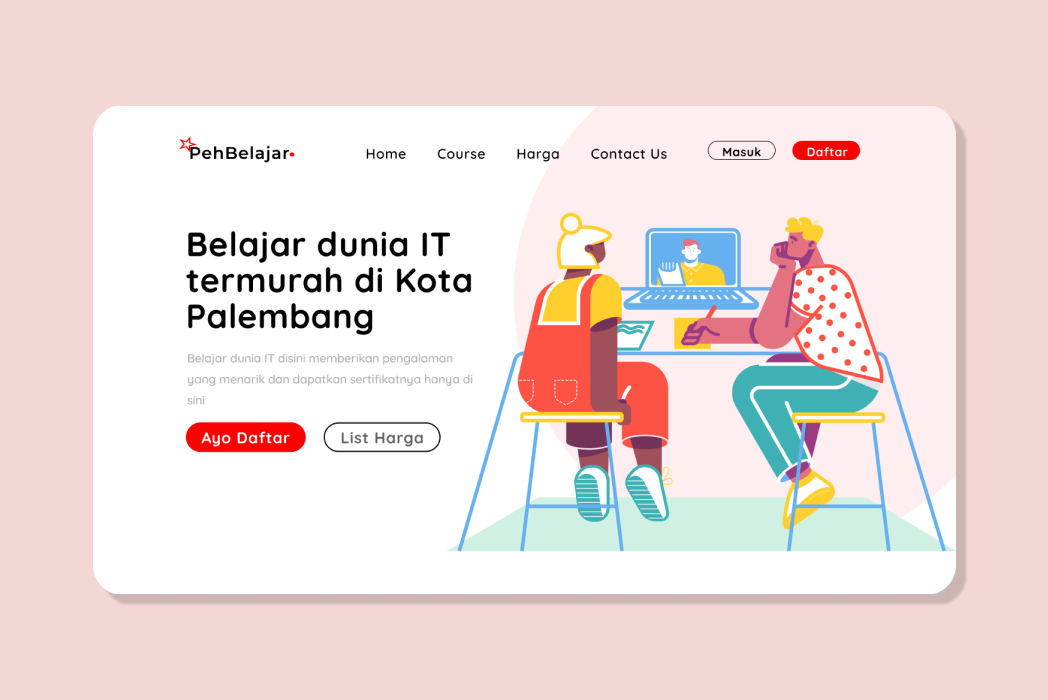 Hasil karya Landing Page Online Course di BuildWithAngga