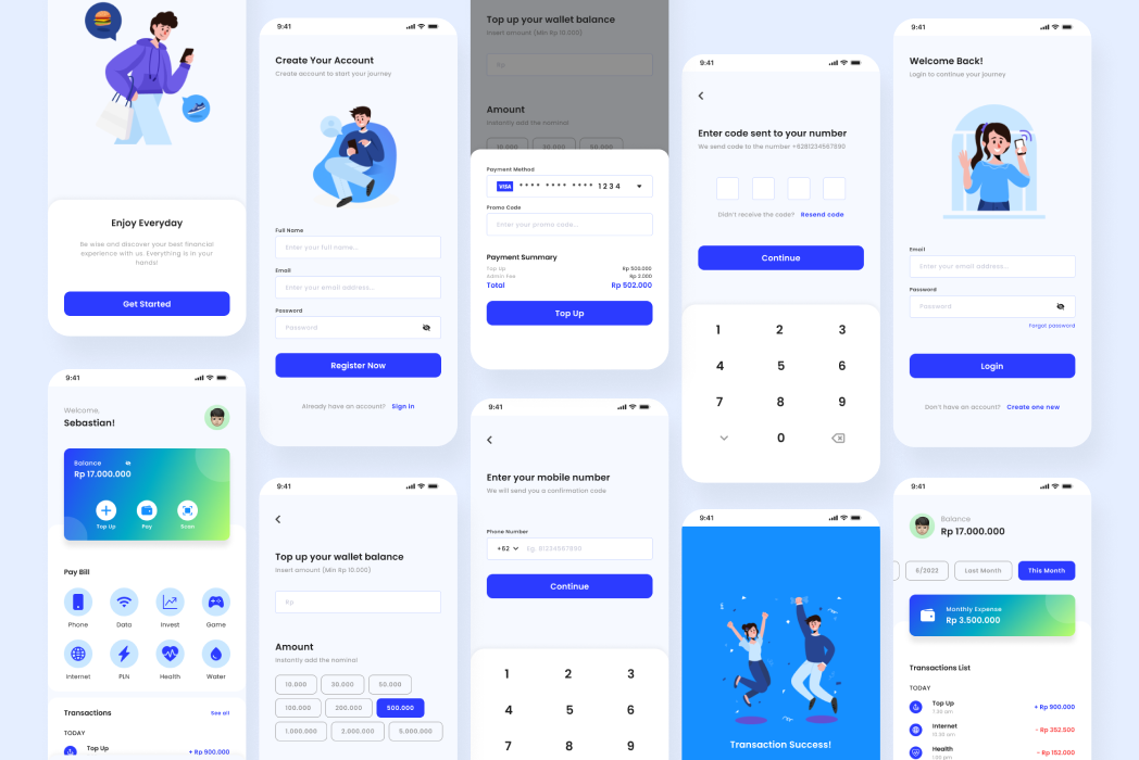 Hasil karya iPay e-Wallet Mobile App di BuildWithAngga