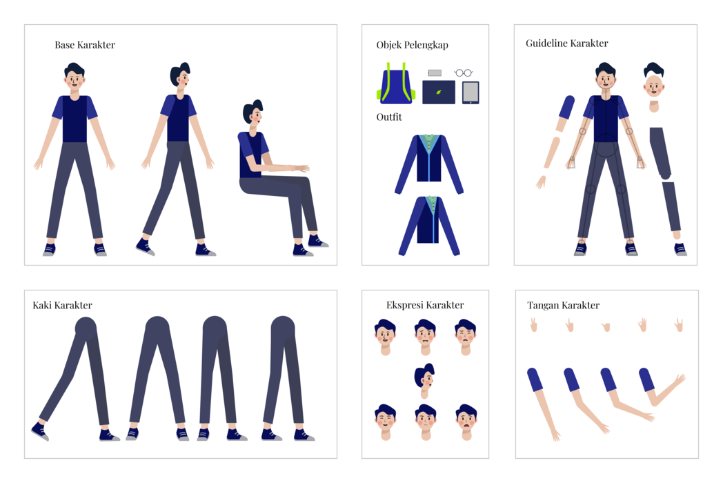 Hasil karya Set Ilustrasi Karakter di BuildWithAngga