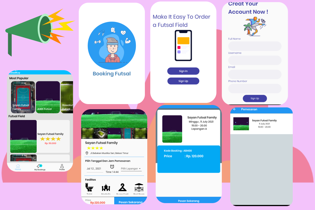 Hasil karya Booking Futsal di BuildWithAngga