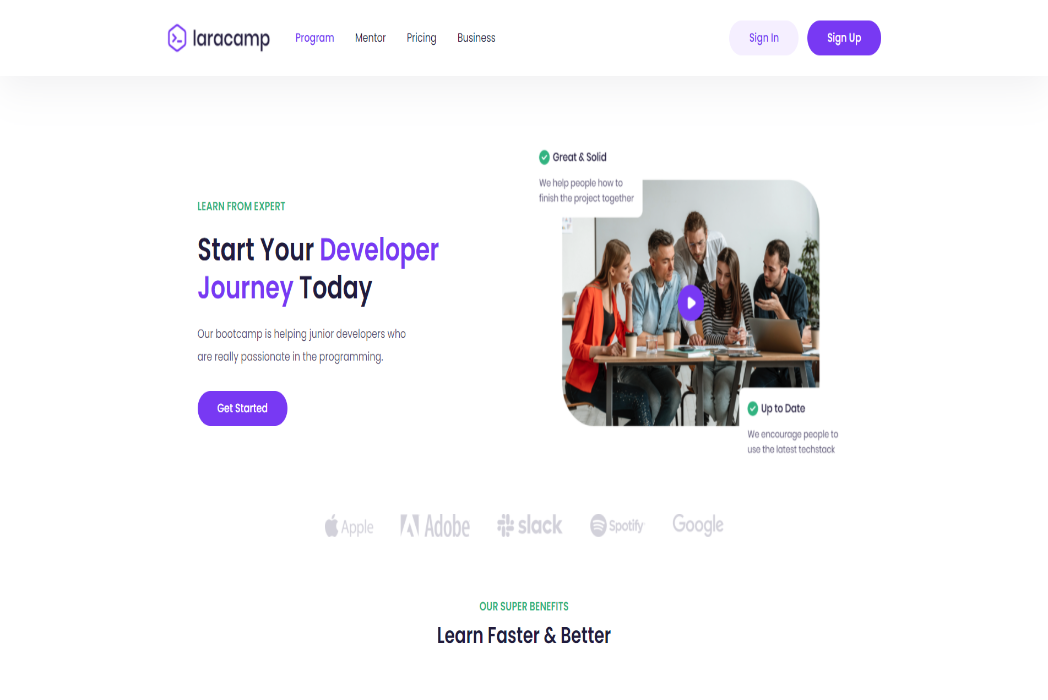 Hasil karya Bootcamp Laracamp di BuildWithAngga