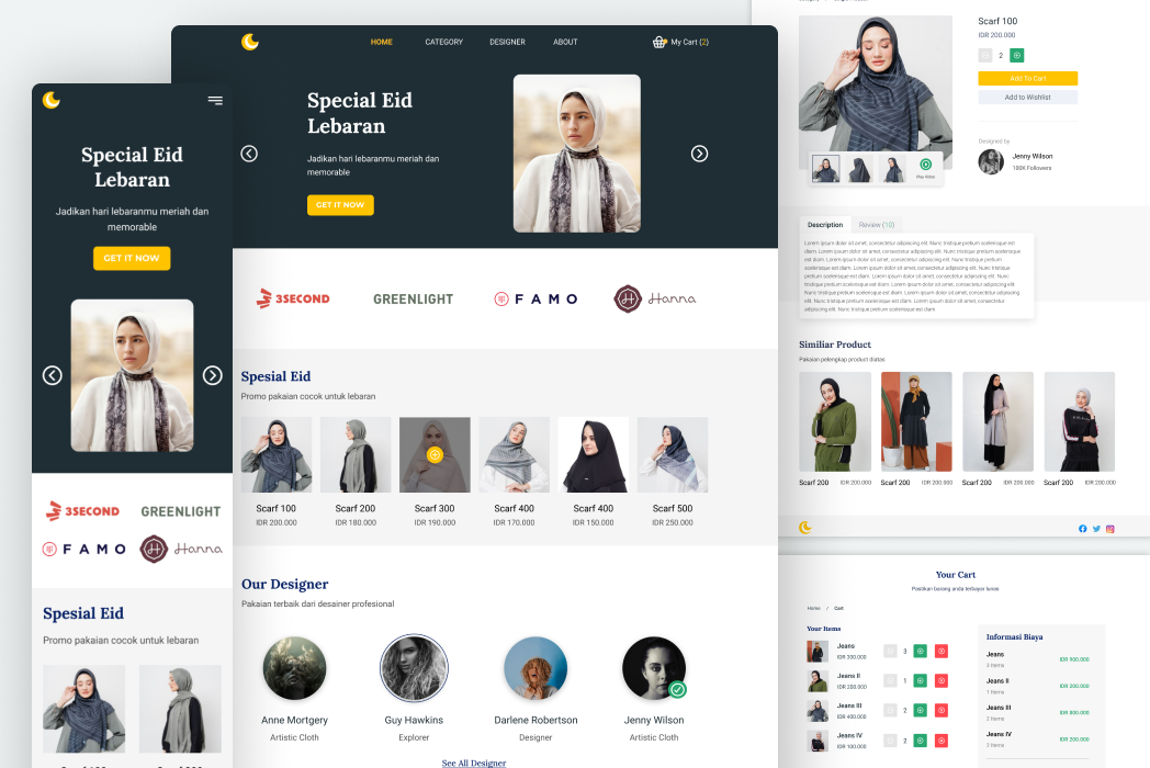 Hasil karya Fashion Web Design belajar di BuildWithAngga