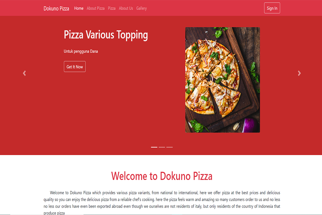 Hasil karya Dokuno Pizza di BuildWithAngga