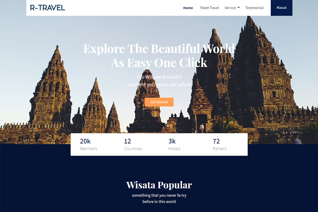 Hasil karya R-Travel belajar di BuildWithAngga