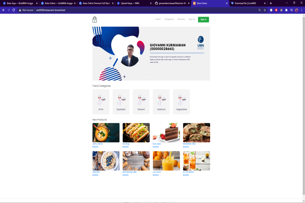 Hasil karya utsif430restaurant-laravel di BuildWithAngga