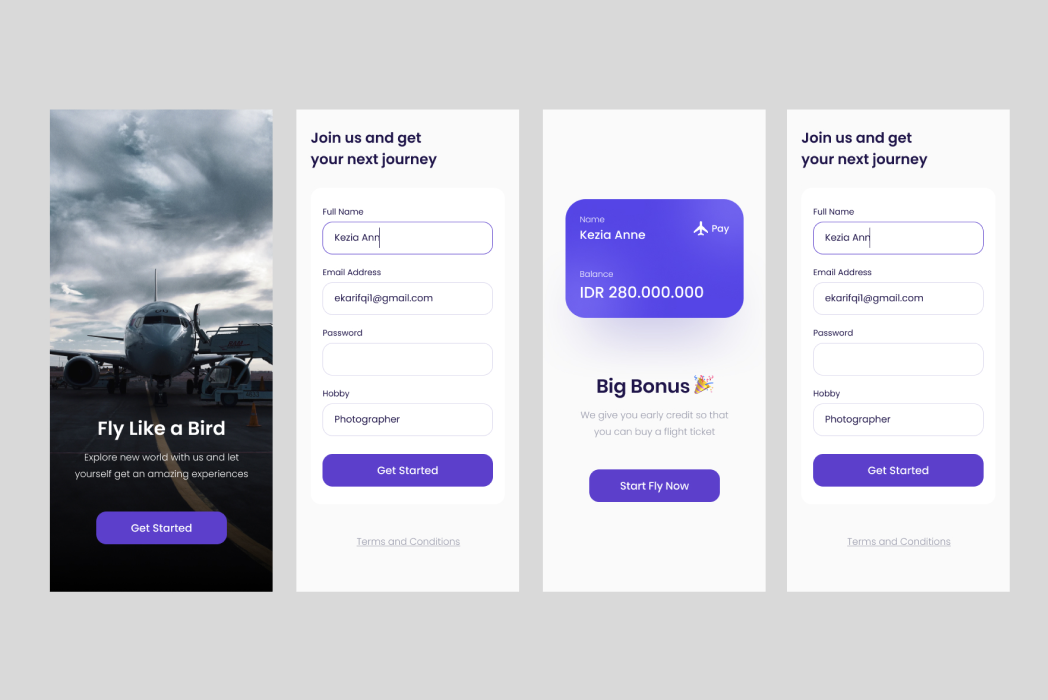 Hasil karya Membangun Aplikasi Travel Pesawat di BuildWithAngga