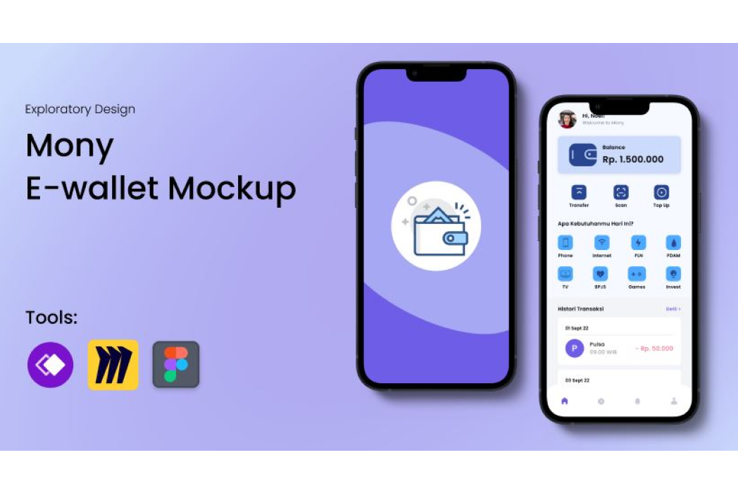 Hasil karya Exploration E-Wallet Design - Mony di BuildWithAngga