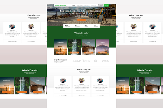 Hasil karya projek Travel Agent belajar design dan code di BuildWithAngga