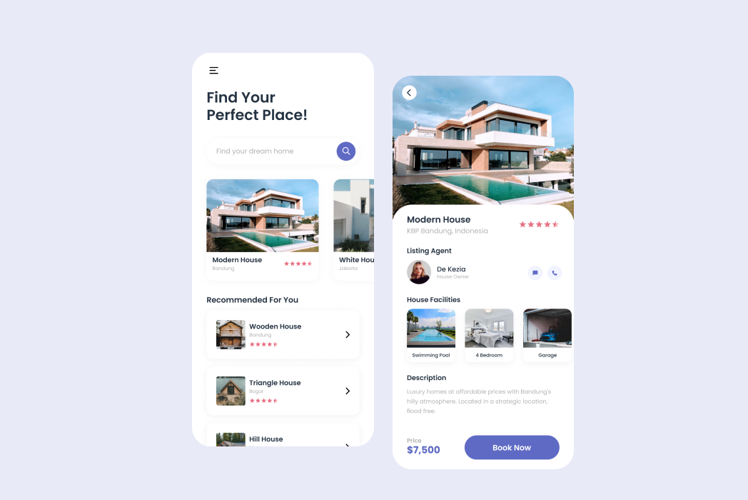 Hasil karya Rent House App Flutter di BuildWithAngga