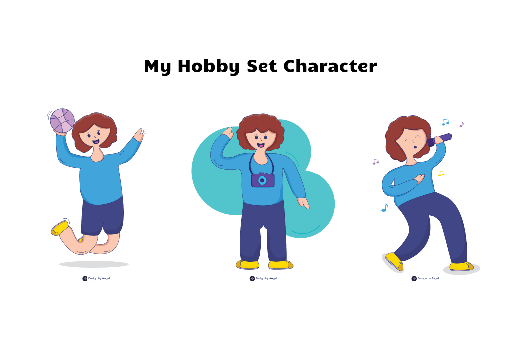 Hasil karya My Hobby Character Illustration di BuildWithAngga