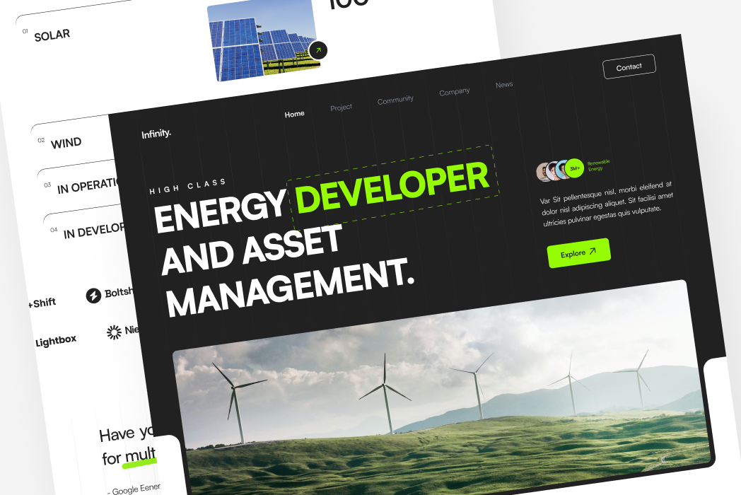 Hasil karya Infinity - renewable energy Landing page Animation concept di BuildWithAngga