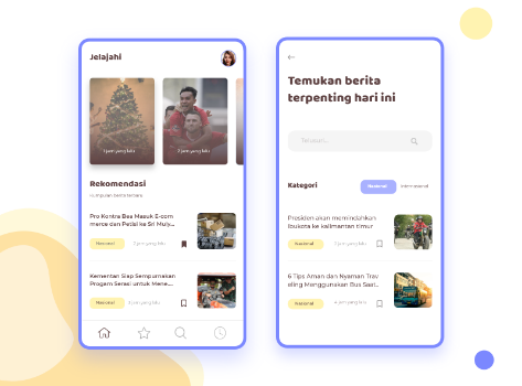 Hasil karya projek Ruang Berita belajar design dan code di BuildWithAngga