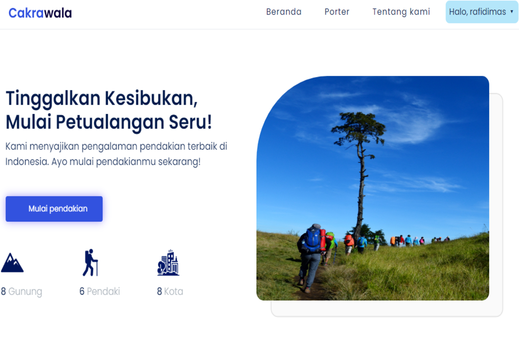 Hasil karya Cakrawala di BuildWithAngga